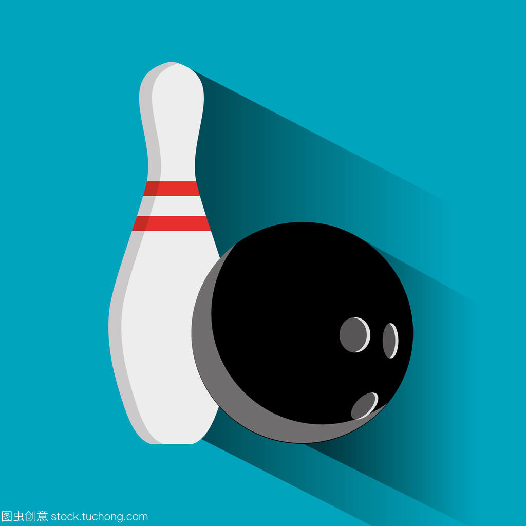 从背景中分离的保龄球球道和 pin 矢量集。保龄球馆或游戏中平面样式的图标。符号康乐活动